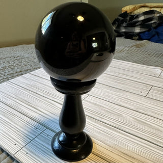 Black Crystal Ball on Stand