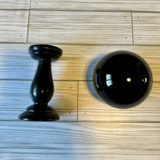 Black Crystal Ball on Stand