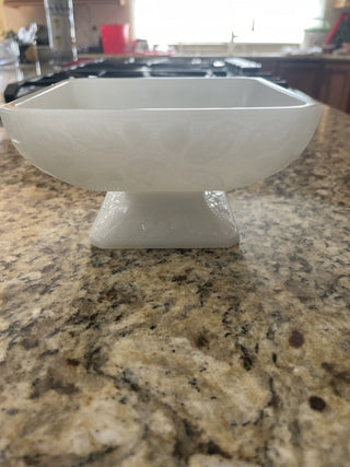 White Milk Glass Pedestal Dish RCD|68444