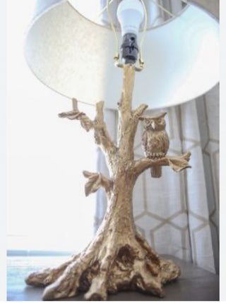 Table lamp featuring an owl perched on tree #47 VV MTS|112881