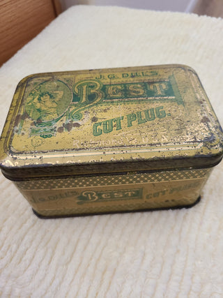 J.G. Dill's Best Cut Plug Tobacco Metal Hinged Tin RCD|86546