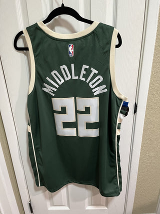 NEW Men’s Sz XL Milwaukee Bucks Middleton Jersey #22 Nike Authentic NBA RCD|117320