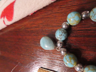 Sterling silver beaded necklace w/pendant RCD