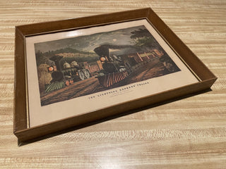 15"x12" Framed Expess Train Print, Currier & Ives--SP RCD