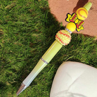 Beaded Refillable Softball Pen|66861