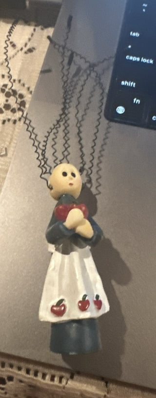 Small teacher holding apples with her flexible hair #62 VV MTS|66135