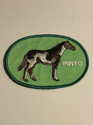 Vtg Pinto Horse Patch--Green Oval SP MTS