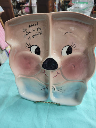 Vintage 50's Deforest of CA Pig Out Platter RCD