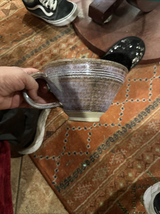 Artisan Pottery Pour over Large cup plum colors