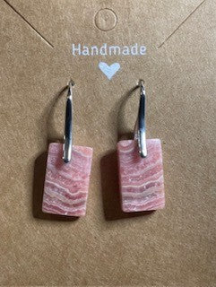 Natural Rhodochrosite Fancy Stone Earrings RCD