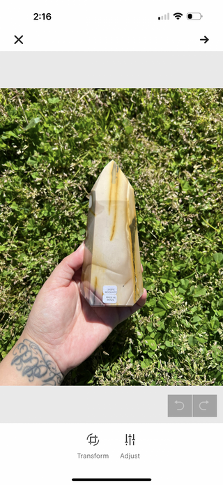 Tall Yellow Brazilian Mookaite Jasper Tower|52556