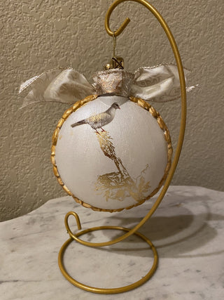 Handcrafted vtg style gold gilded bauble