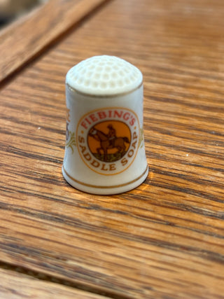 Vtg Thimble -Franklin Mint Porcelain "Feibing's Saddle Soap" RCD