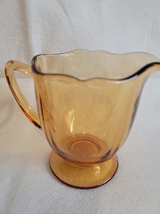 Vintage Amber Glass Open Sugar & Creamer Set RCD|115416