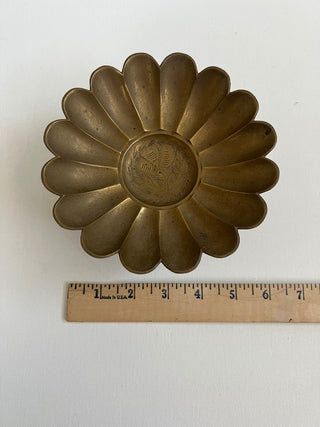 Vintage brass pedestal bowl RSV|86769
