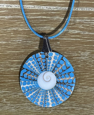 blue seashell medallion 20" chain RSV