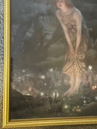 Whimsical forest maiden with fairies framed art - MTS|100911