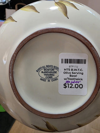 MTS B.W.T.C. Olive Bowl w/Toothpick Holder