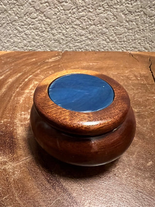 Wood blue agate trinket box RSV