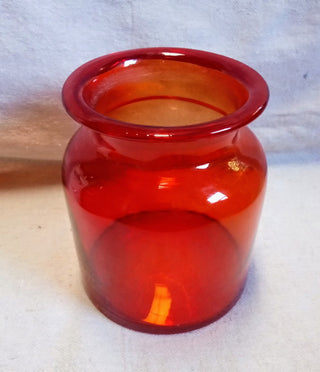 MW Vintage Orange Red Handblown Apothecary Jar MTS