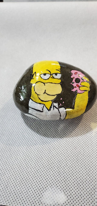 Painted rock#221 Homer Simpsons