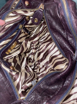 Linea Pelle Dark Purple Dylan Imperial Purple Leather Bag MTS