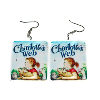Charlotte's Web book earrings|70521