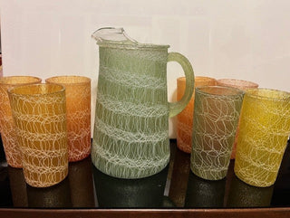 #1702 Mid Century Pitcher&Tumblers 8-set NIS