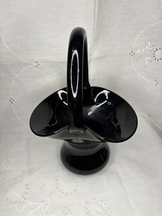 Black Amethyst Glass Basket RSV|107984