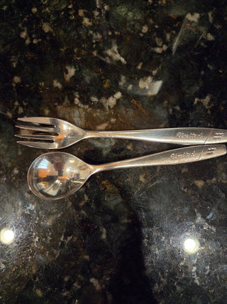 Mid-century United Airlines child's fork/spoon set, RCD