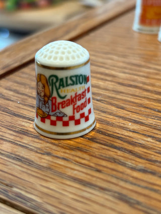 Vtg Thimble -Franklin Mint Porcelain "Ralston Purina Cereal" RCD