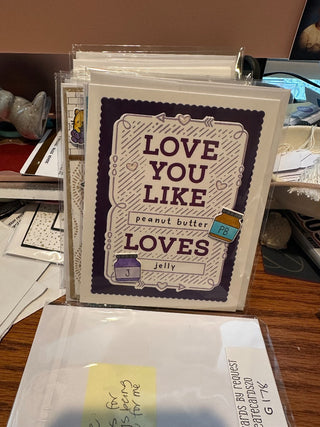 Friendship Card - "Love you like peanut butter loves jelly"s" gf179
