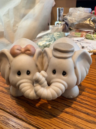Vtg. Precious Moments "two by two" elephant figurines, Noah's Ark colletion