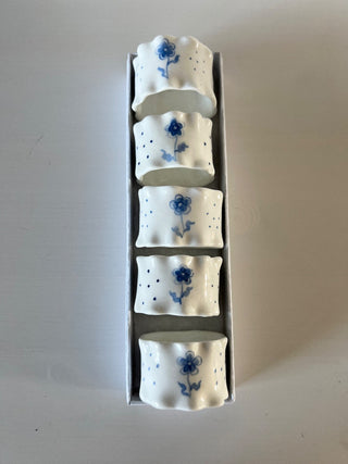 5 Vintage bone china napkin rings RSV|117075
