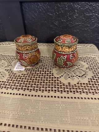 Vintage Brown and Yellow Sunflower Salt and Pepper Shaker Set of 2 -RCD|125964
