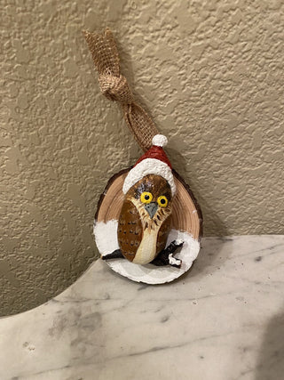 Handcrafted festive owl oranment RCD