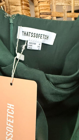 Thats So Fetch Satin dress (emerald) Size 4 (LZD - RSV)
