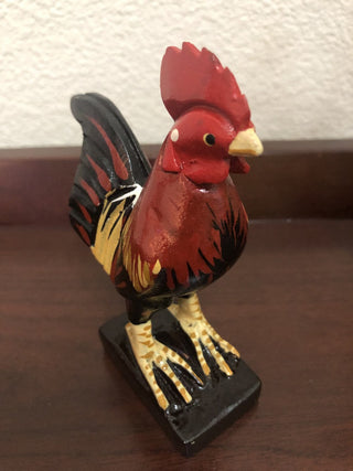 Handcarved Wood Painted Rooster RSV