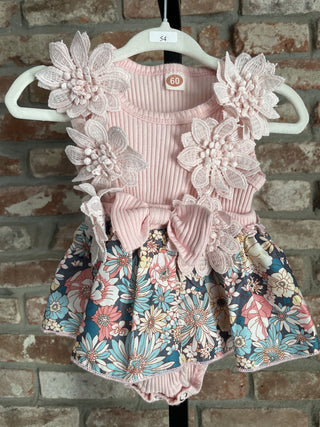 3D Floral Onesie Sz 0/3M 00800625 RSV|90181