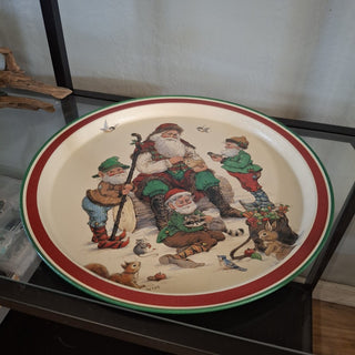 Vintage Woodland Santa Tin Tray MTS|124068