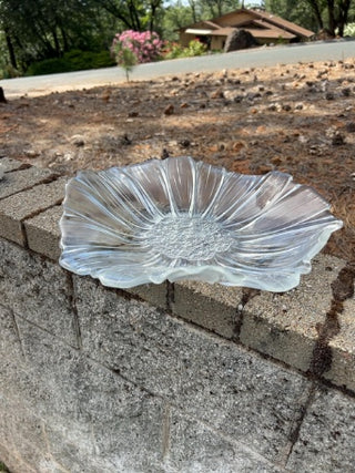 JP 16” vintage Mikasa Crystal sunflower-shaped crystal glass bowl