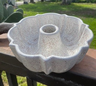 Speckled Cinnamon Brown and Cream Stoneware Bundt Cake RCD|58482