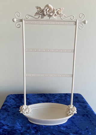 earring organizer, ivory color w/ roses RSV|150022