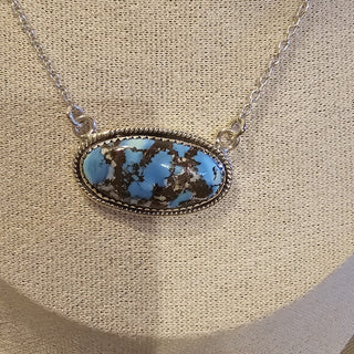 Sterling golden hills turquoise necklace 18 in L w ext.