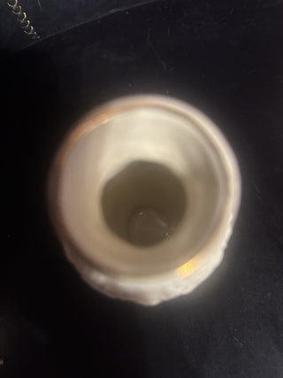 Vintage Bud Vase Porcelain Rose Embossed Gold Rim International Silver Co #62 VV MTS|141843