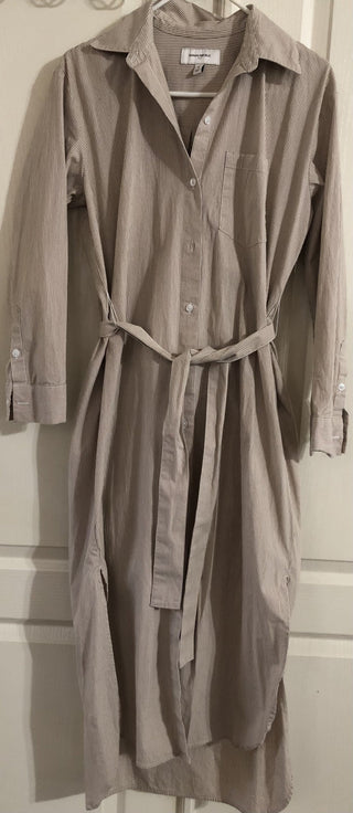 Small Beige Striped Shirt Dress MTS