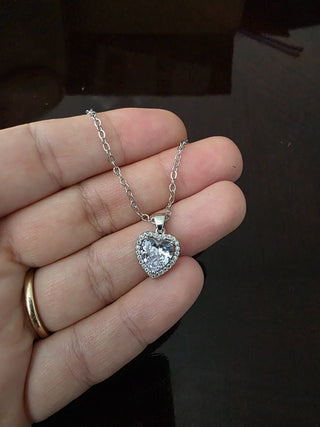 Classic Heart CZ necklace|82402