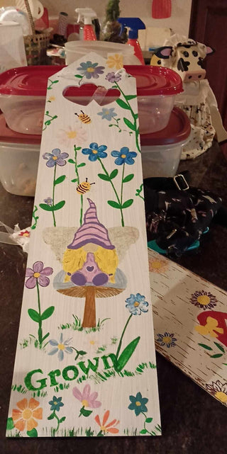 Go Green gnome sign - 2 sided