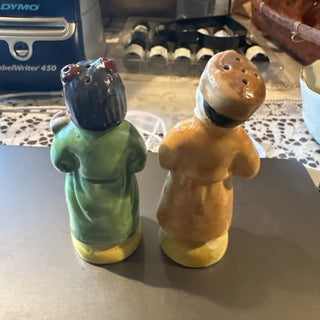 #62 VV Vintage Asian Inspired Figural Salt and Peper Shakers Sold set MTS