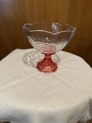 Vintage LE Smith Pink pedestal dish. #SM. RCD|97676